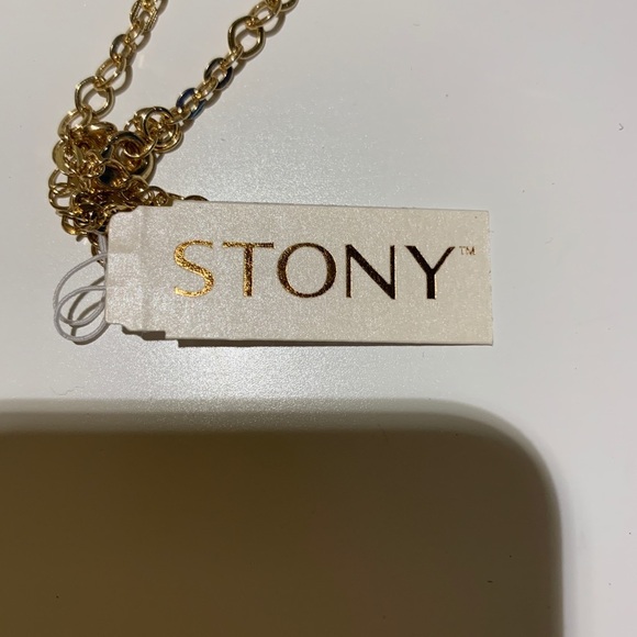 Stony brown and gold necklace - Picture 3 of 5